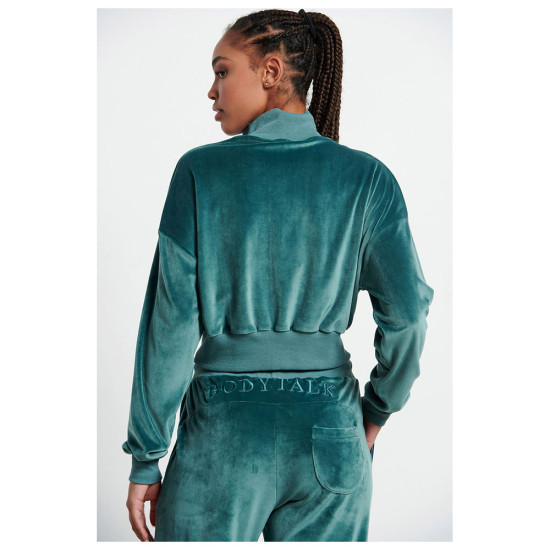 Bodytalk Γυναικείο φούτερ Crop Velour